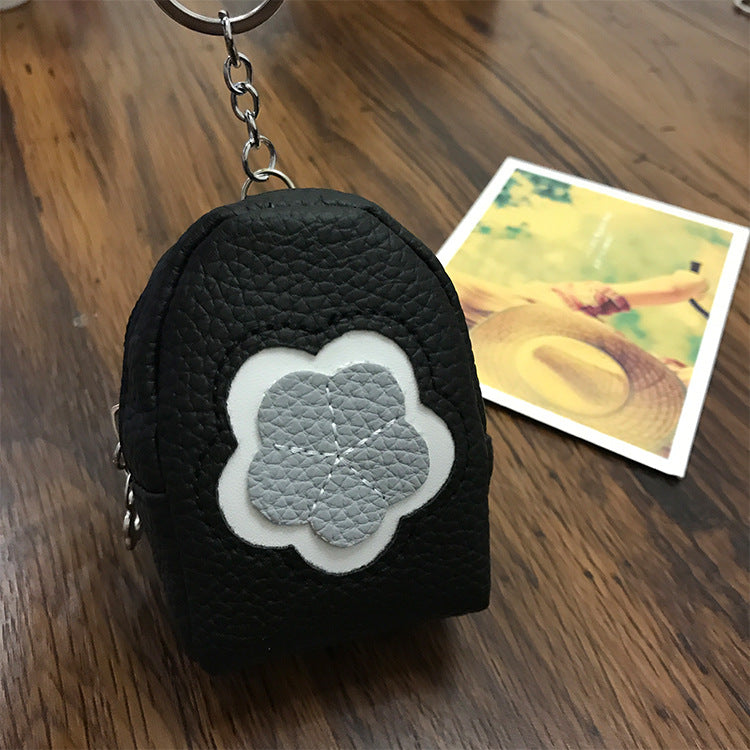 Wholesale Flower PU Zipper Zero Wallet Keychain